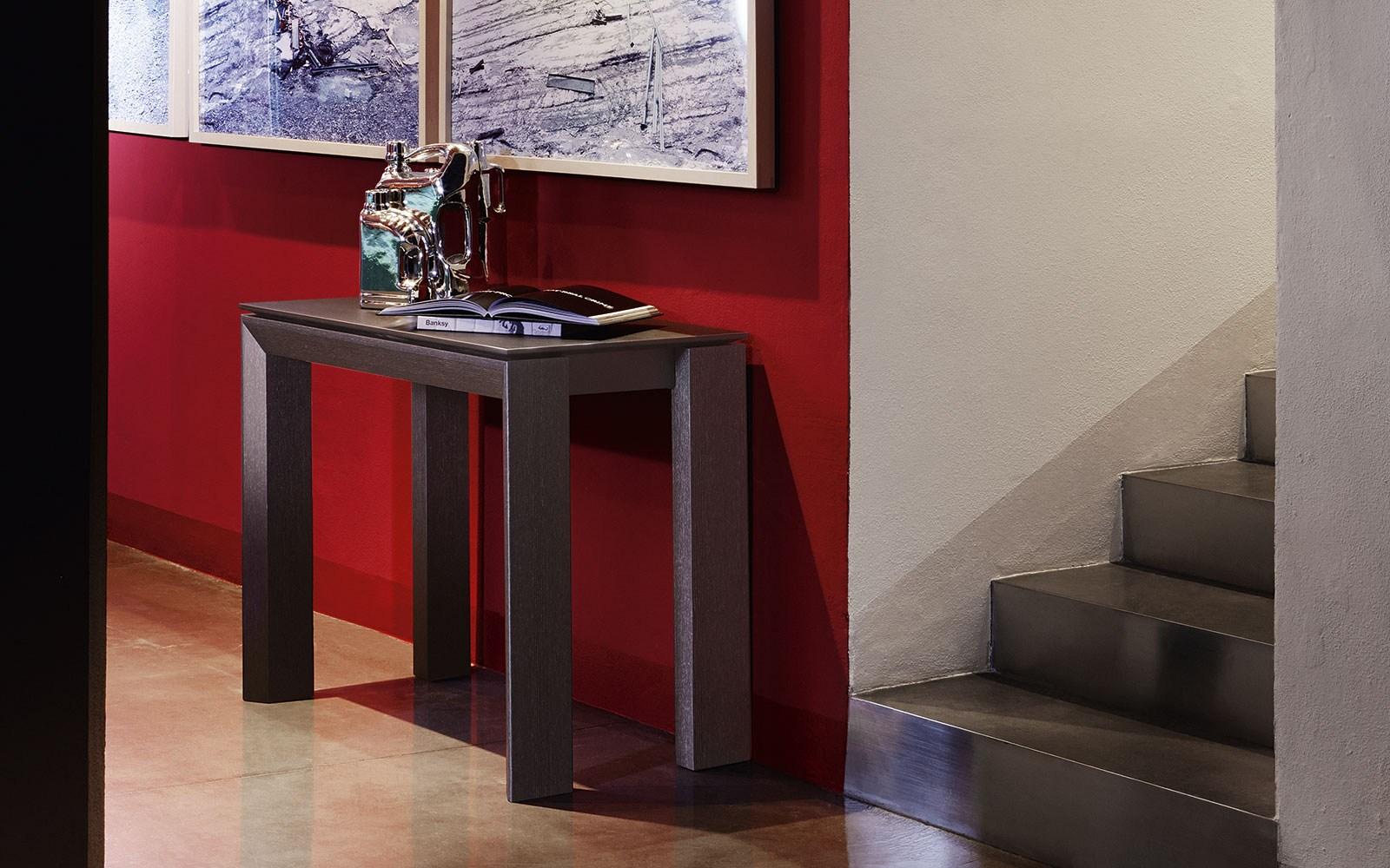 Extending rectangular wooden console table | Omnia by Calligaris