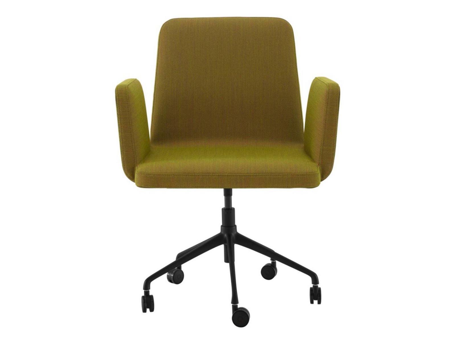 Swivel fabric office chair with 5-Spoke base with castors | Vik 2 by Ligne Roset