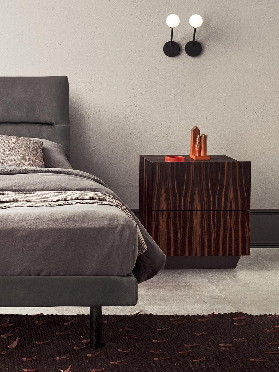 Rectangular wooden bedside table with drawers | Tosca by Pianca
