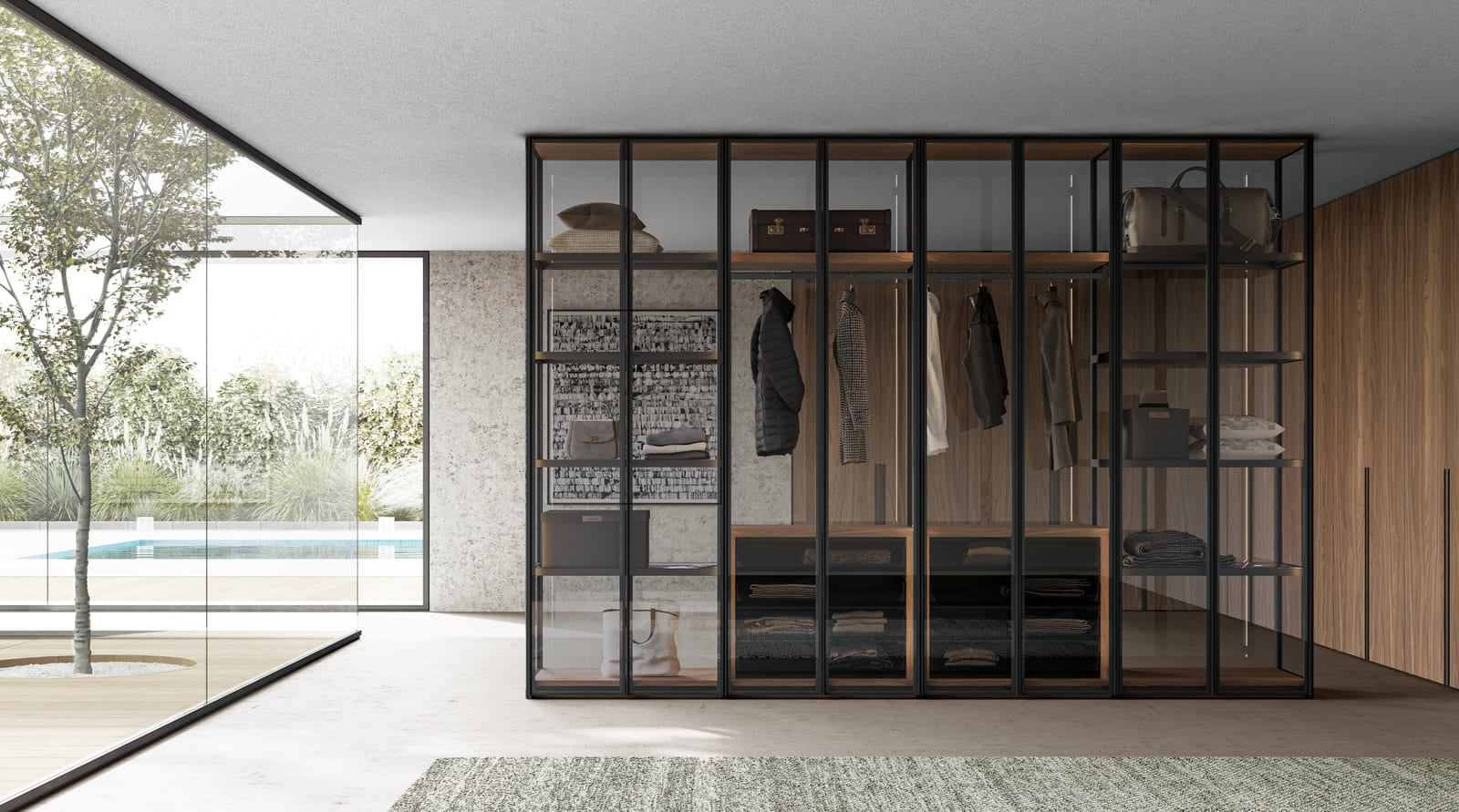 Corner melamine closet | Glass All by Dall'Agnese
