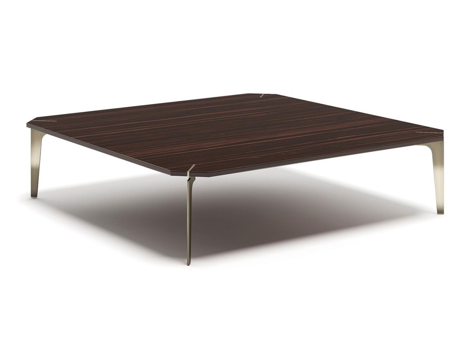 Low square steel and wood coffee table | Eclectic Q by Capital Collection