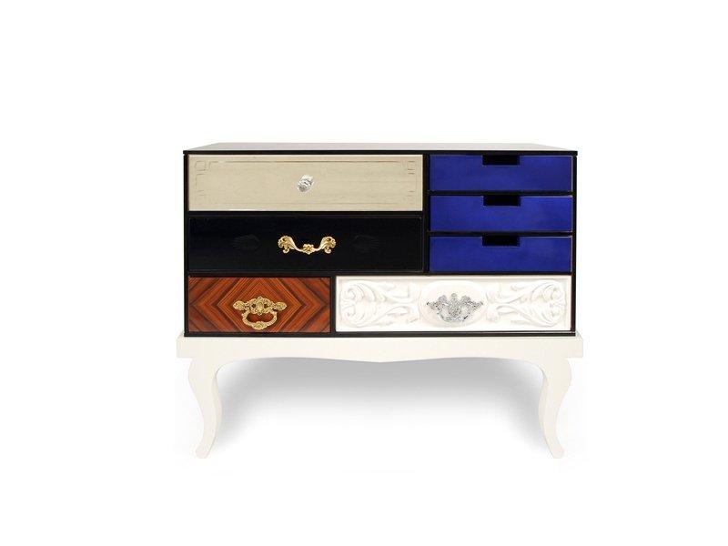 Rectangular rosewood bedside table with drawers | Soho by Boca Do Lobo