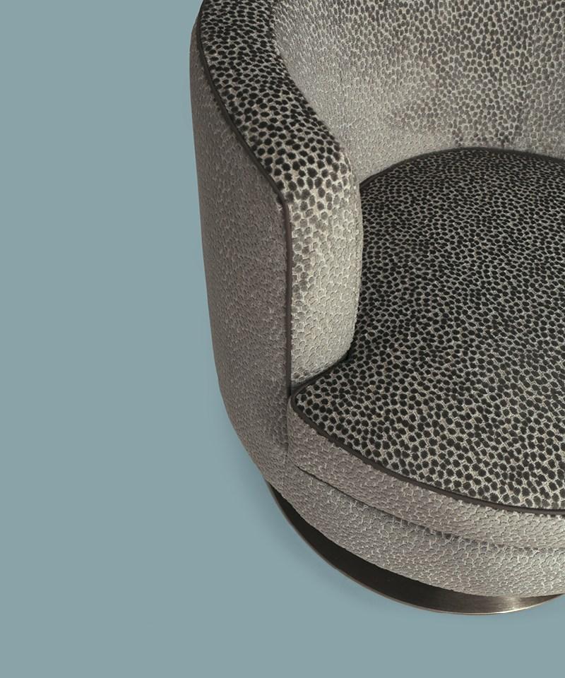 Swivel velvet easy chair | Frisbee by Borzalino