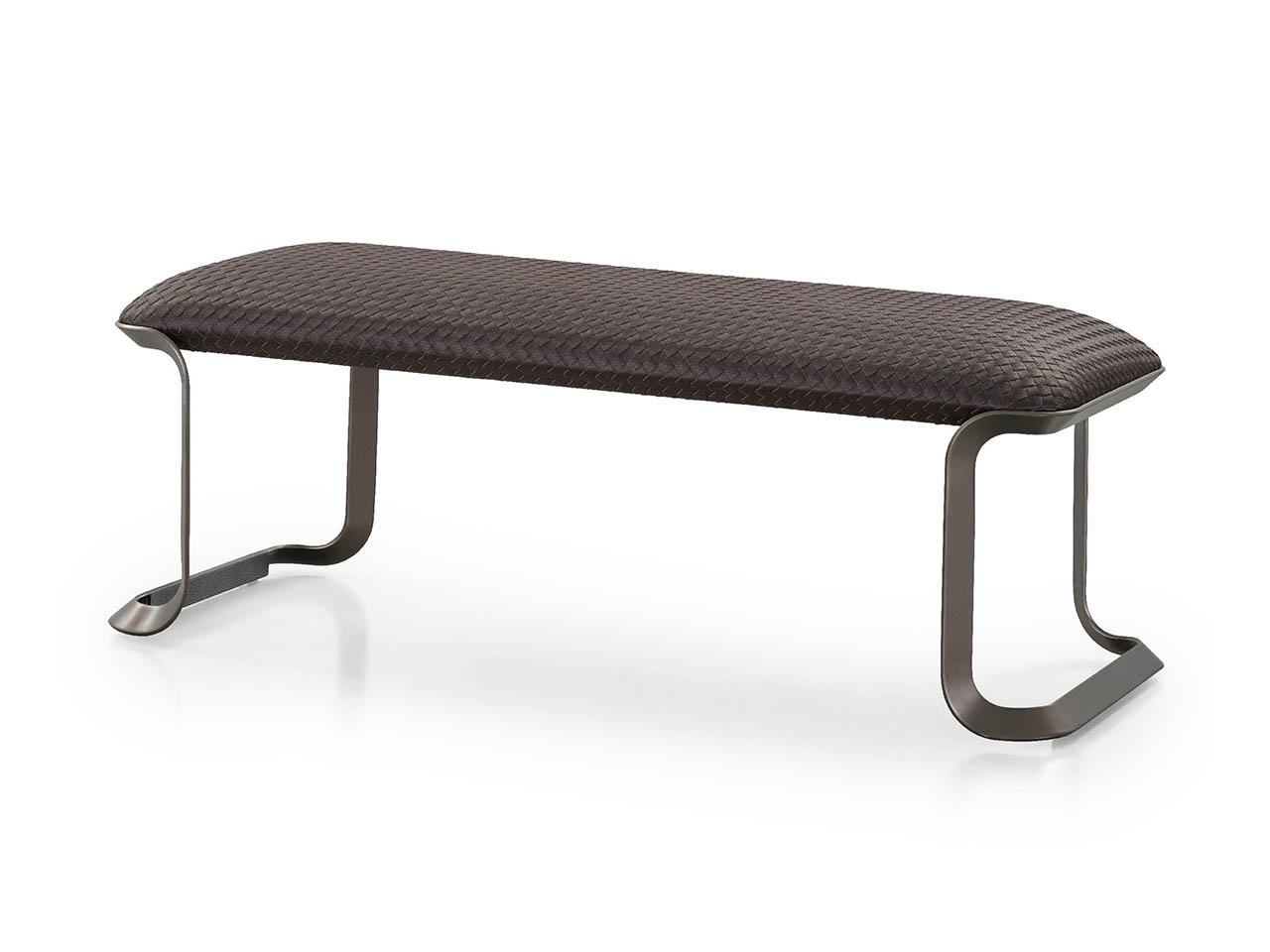 Upholstered leather bench | Milano by Turri