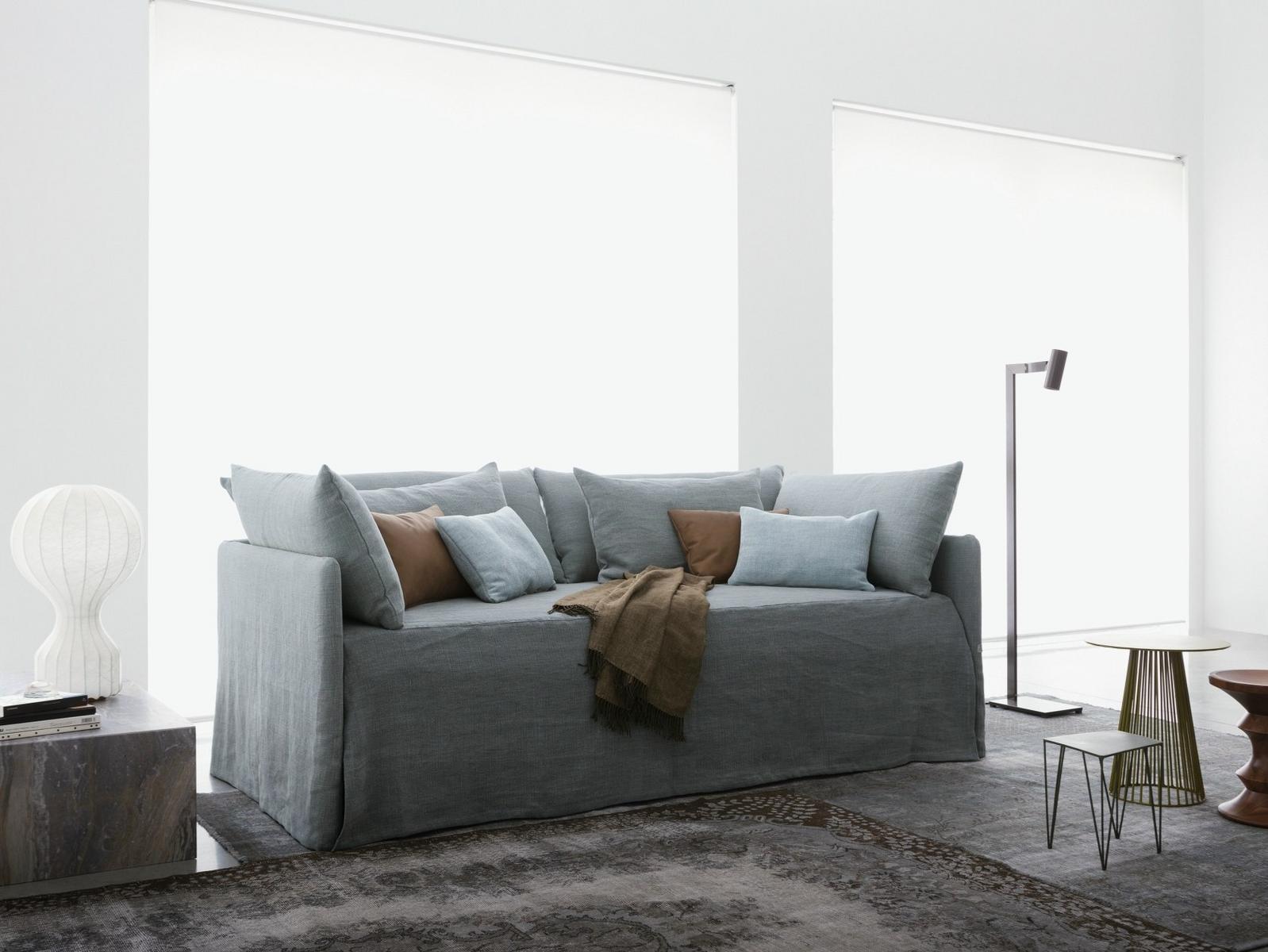 Upholstered sofa bed with removable cover | Duetto by Flou