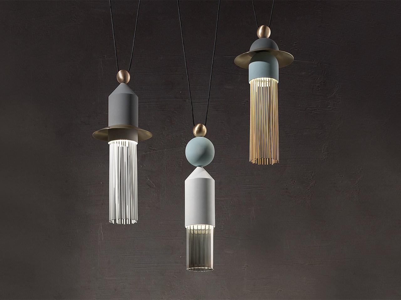 LED painted metal pendant lamp | Nappe C3 by Masiero