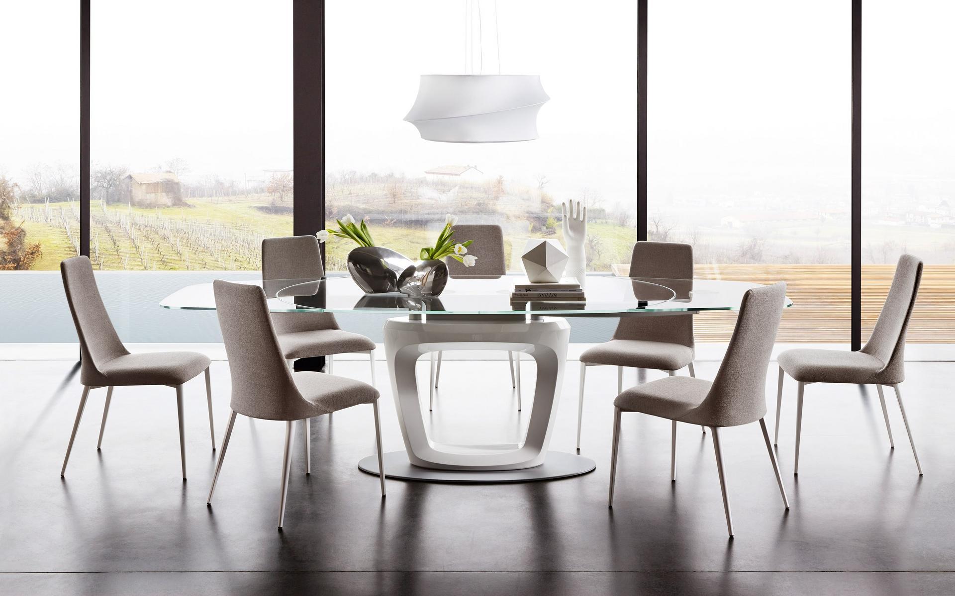 Extending glass table | Orbital by Calligaris