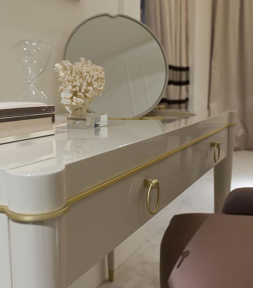 Rectangular leather writing desk with drawers | Ambra by Galimberti Nino