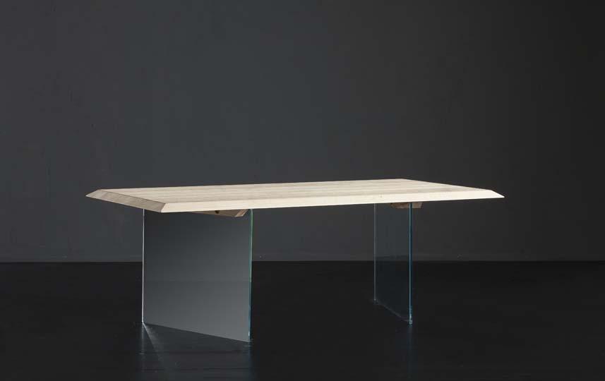 Rectangular wood and glass dining table | Rio + Ice by Altacorte