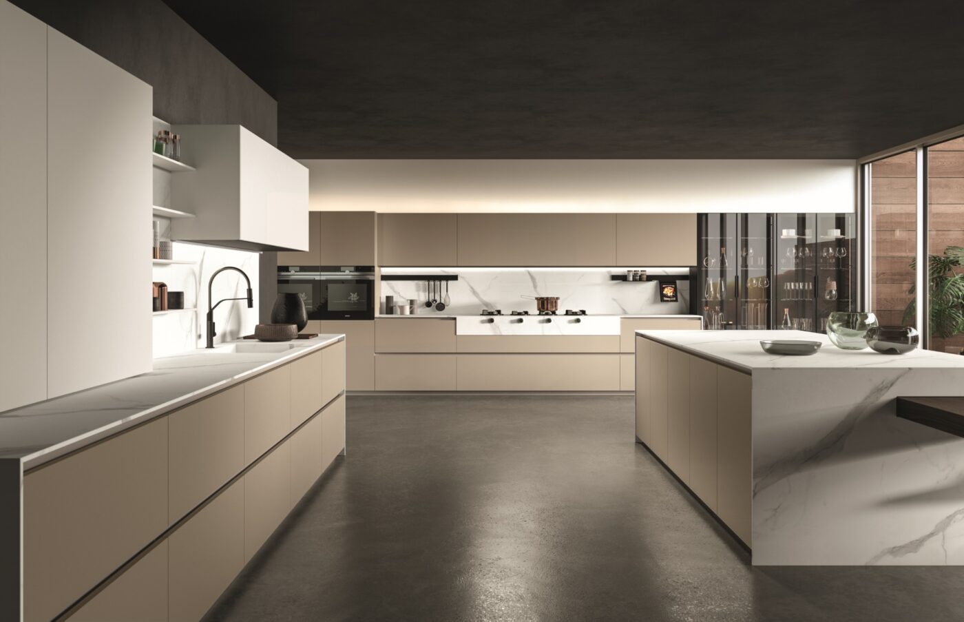 Lacquered kitchen with handles Aster Cucine Atelier