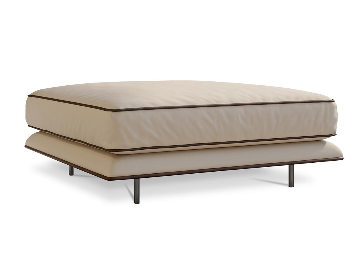 Upholstered rectangular fabric pouf | Blues by Turri