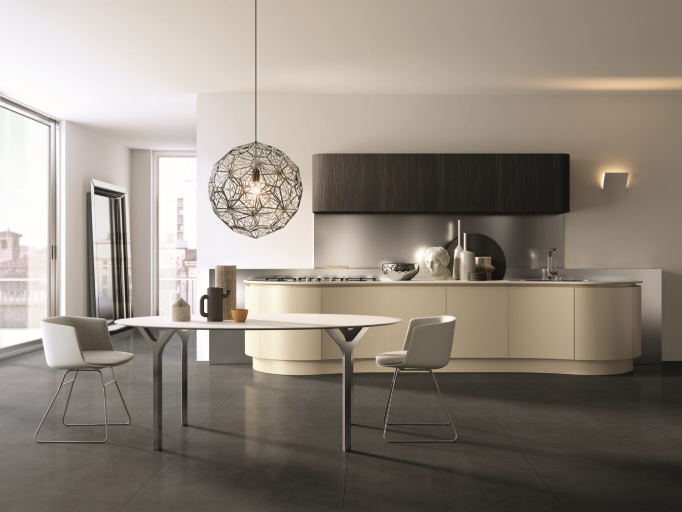 Metal kitchen with handles Aster Cucine Domina