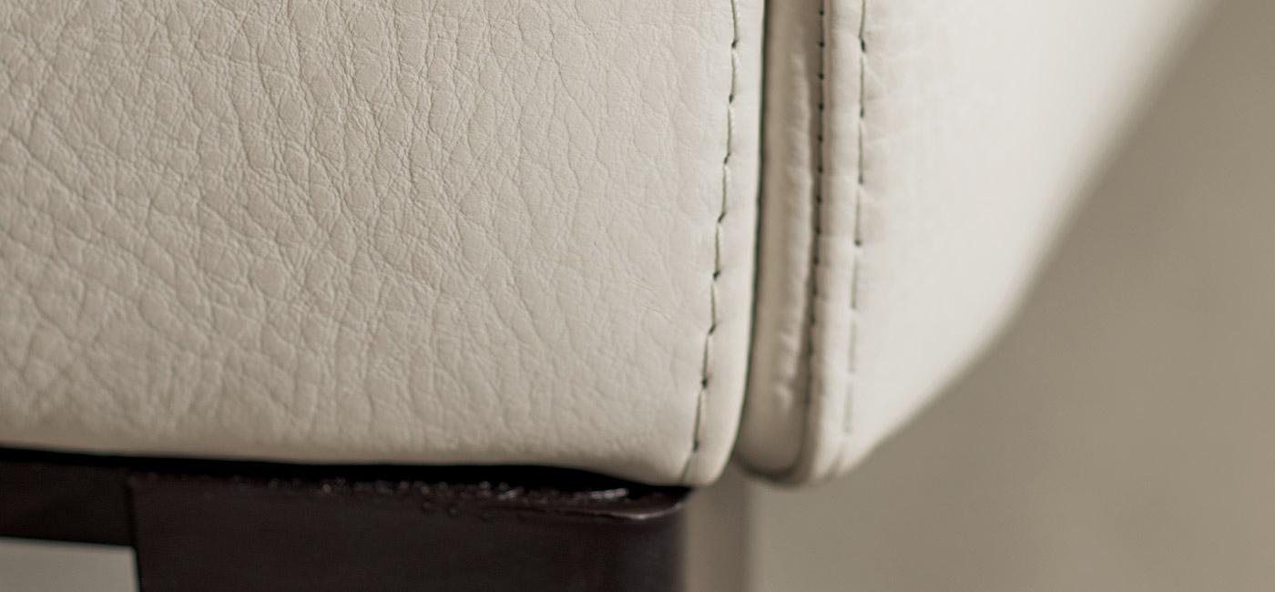 Leather double bed with upholstered headboard | Diamante by Natuzzi Italia