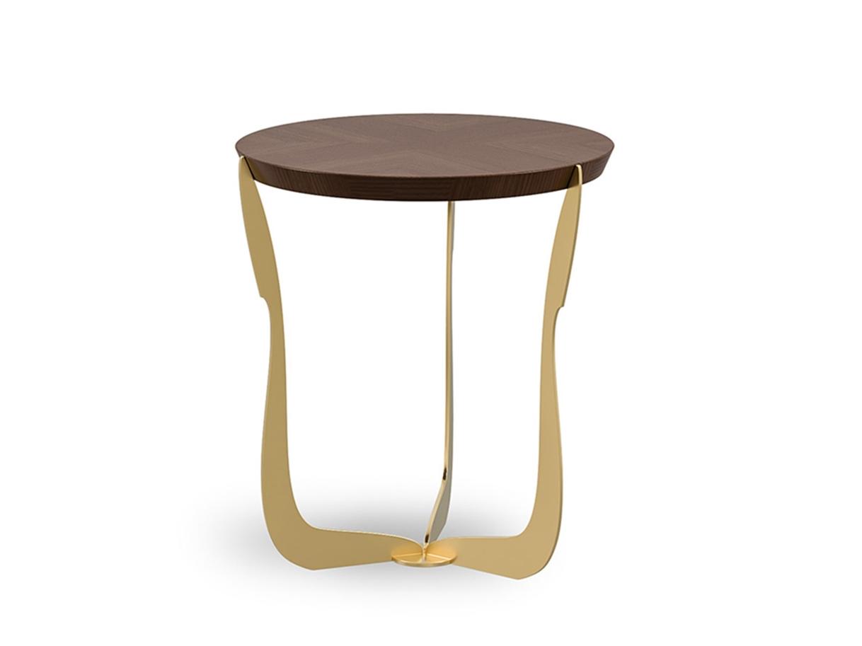 Round metal coffee table with wooden top | Pr.308/b by Stella del Mobile