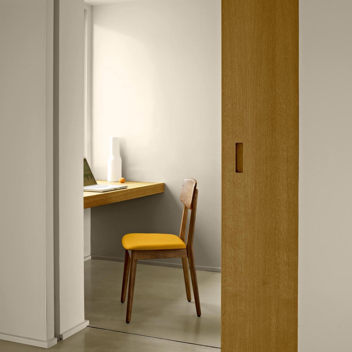 Walnut chair with integrated cushion | Marcella by Ligne Roset