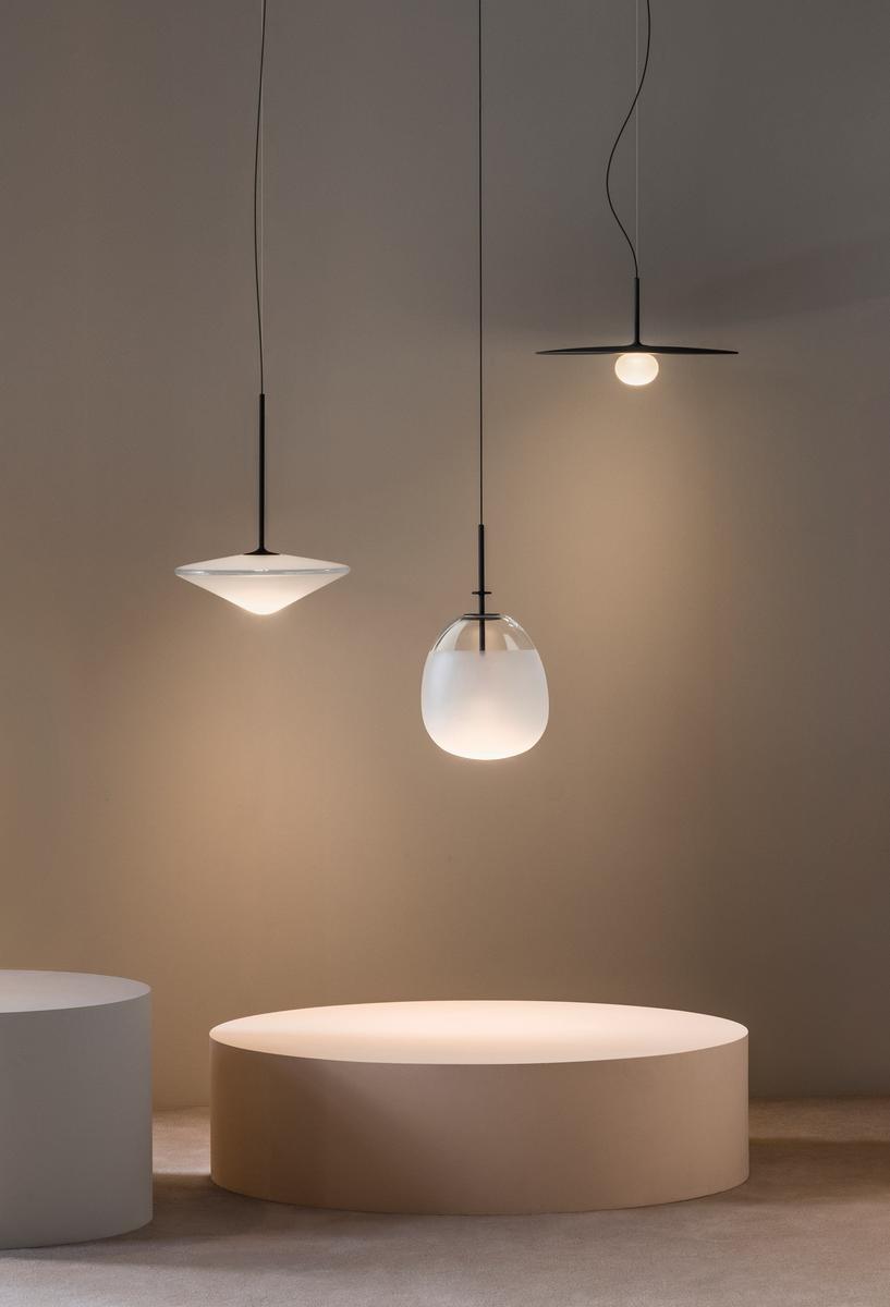 LED direct light glass and steel pendant lamp | Tempo 5774_5780 by Vibia