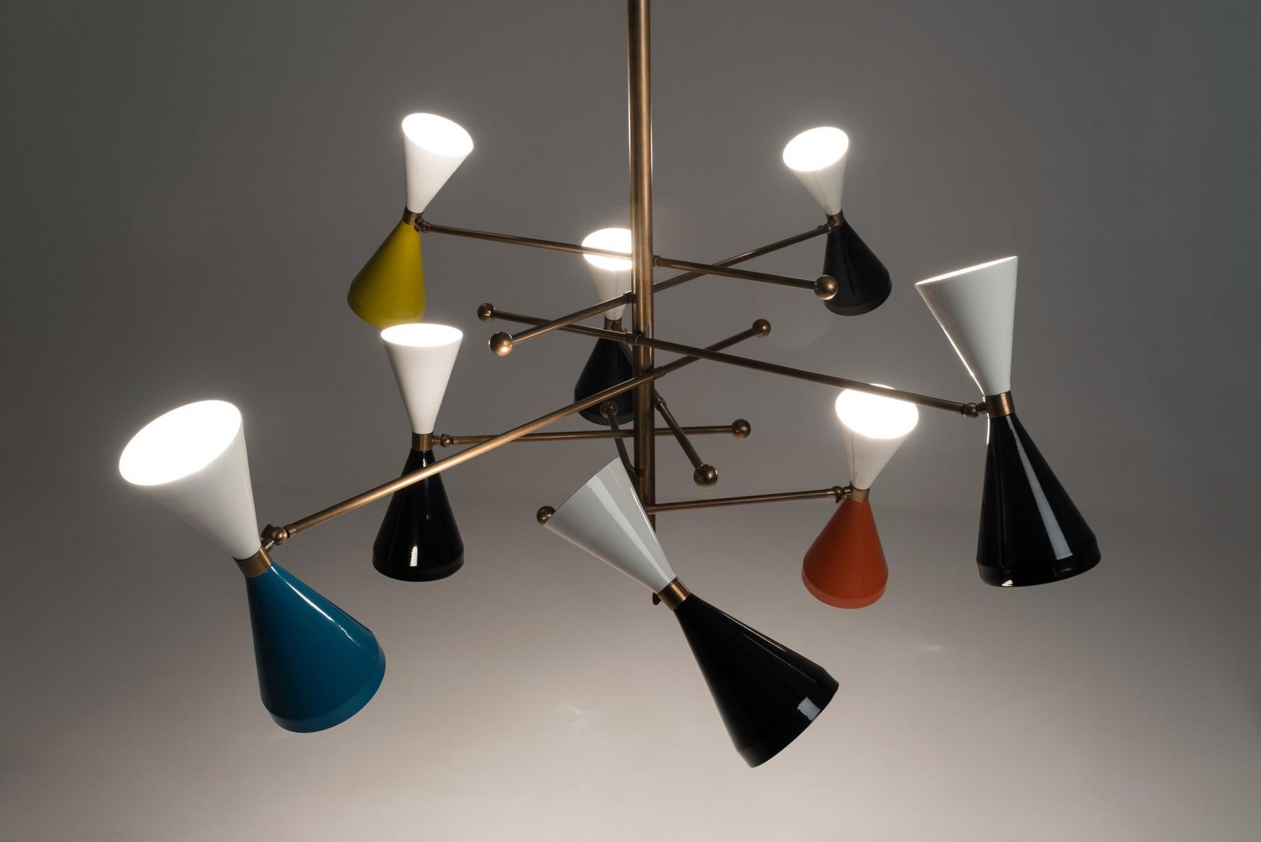 Swivel brass and aluminium pendant lamp | Flipper by Mantellassi 1926