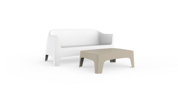Low rectangular garden side table | Solid by Vondom