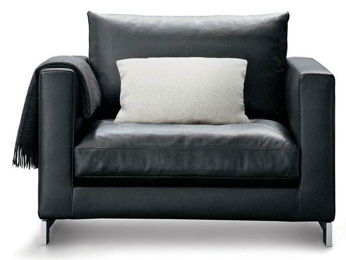 Leather armchair with armrests | Reversi by Molteni