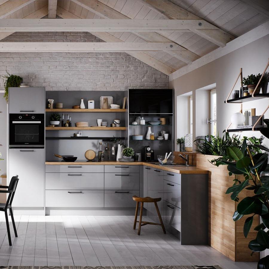 Kitchen without handles Haecker classic Laser Brillant