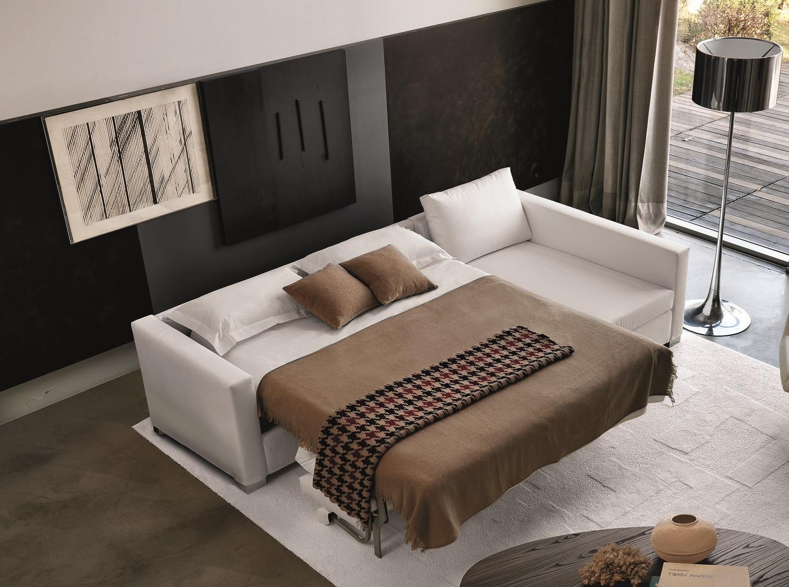 Fabric sofa bed with removable cover with chaise longue | Every One by Desiree