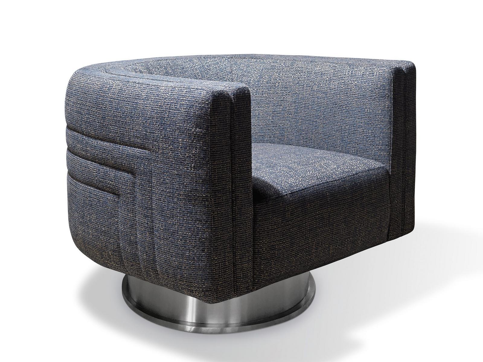 Swivel upholstered fabric armchair | Mika by Visionnair