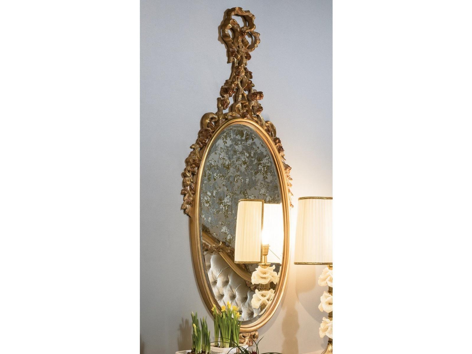 Oval framed wall-mounted wooden mirror | 3700_luigi Xvi by Ezio Bellotti