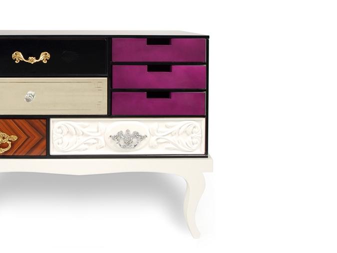 Rectangular rosewood bedside table with drawers | Soho by Boca Do Lobo