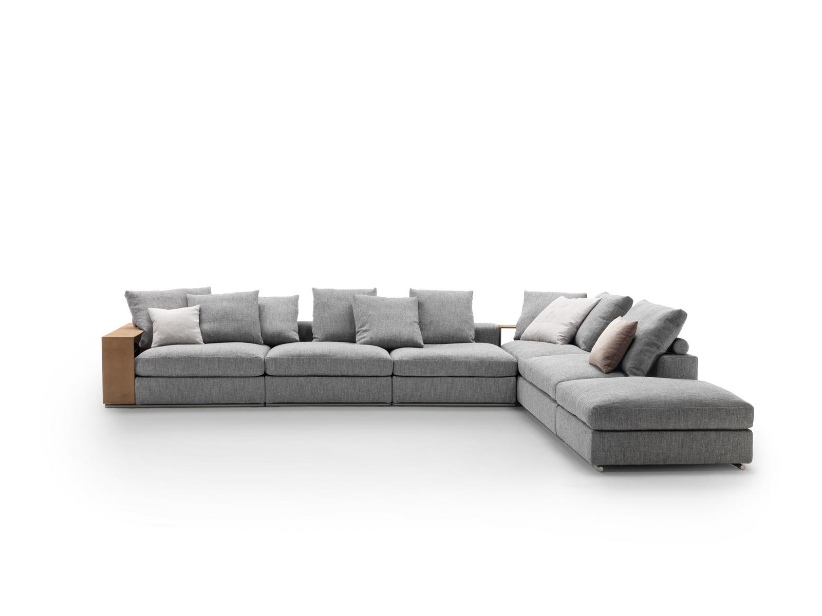 Sectional fabric sofa with storage space | Groundpiece by Flexform