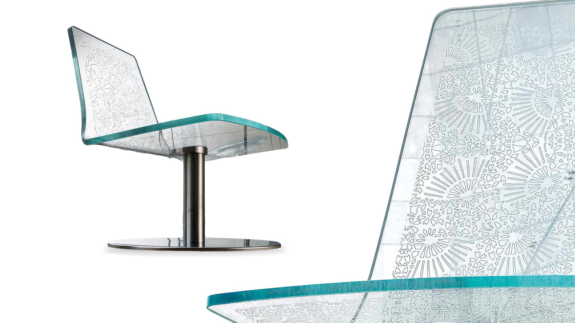 Swivel glass chair | Reglax by Reflex