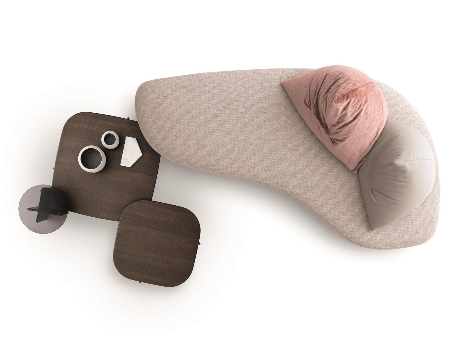 Curved 3 seater fabric sofa | Papilo by Ditre Italia