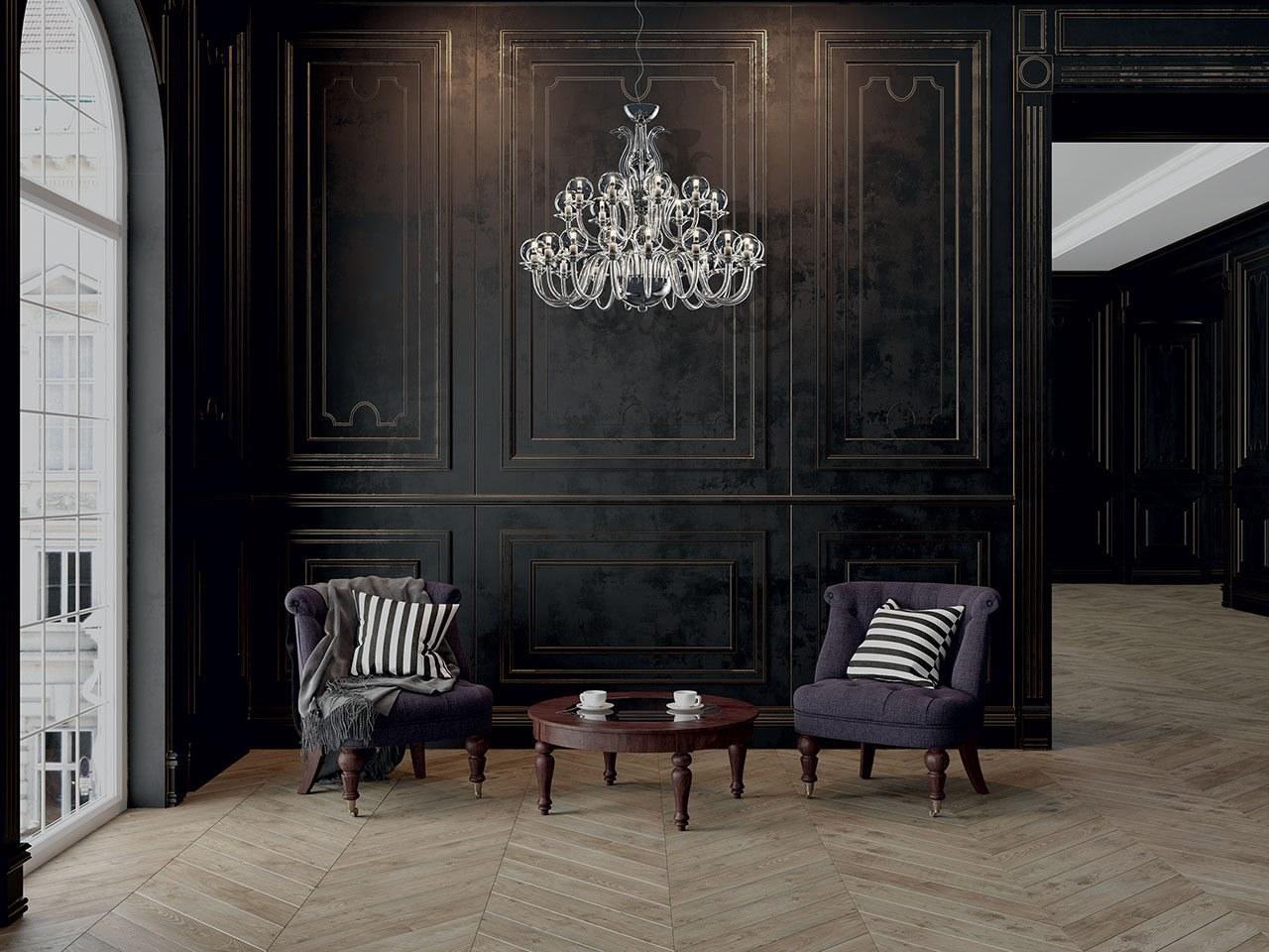 Indirect light adjustable crystal chandelier | Vivaldi by Italamp