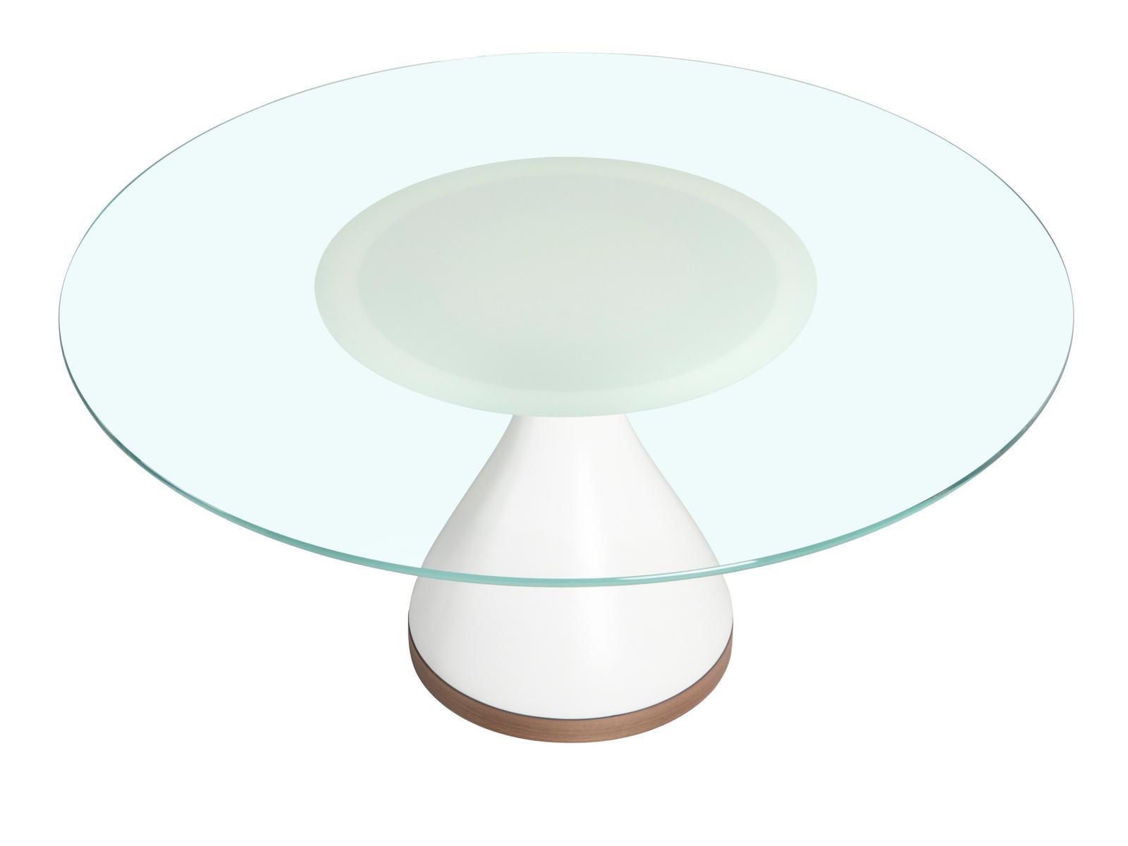 Round glass table and base in agglomerated marble | Dolly by Tonin Casa