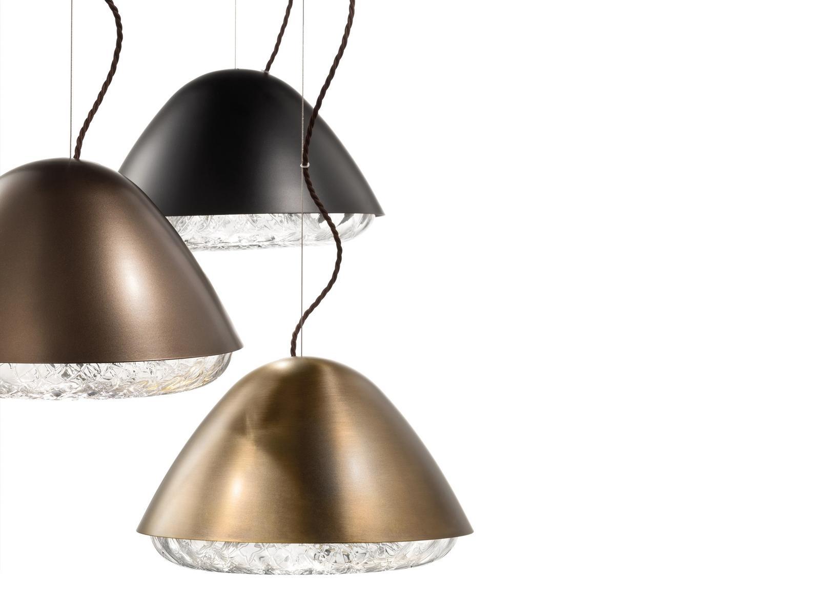 Blown glass and metal pendant lamp | Kira Sp by Vistosi