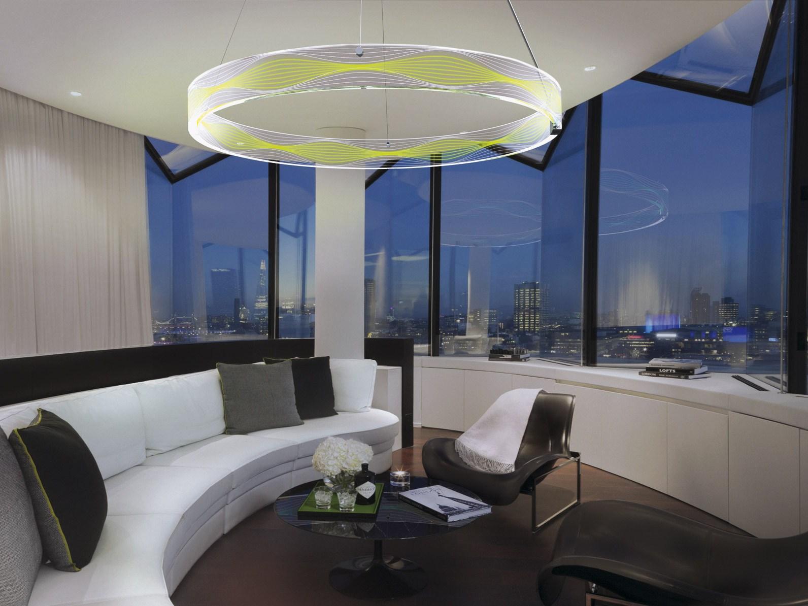 LED RGB acrylic glass pendant lamp | Cern by Sattler