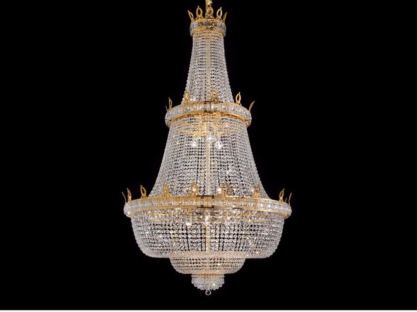 Incandescent brass chandelier with crystals | Impero & Deco Ve 829 22 / 66 by Masiero