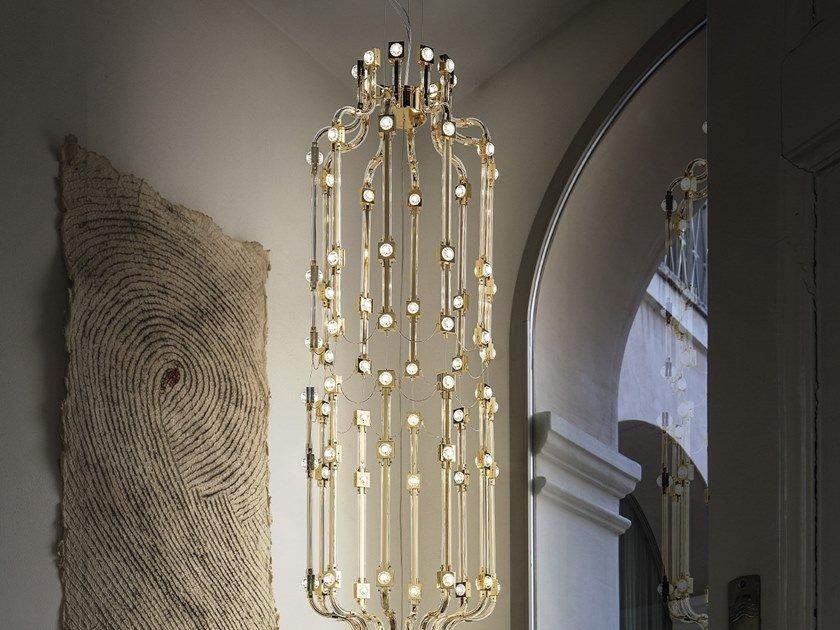 LED metal pendant lamp | Raqam M6 by Masiero