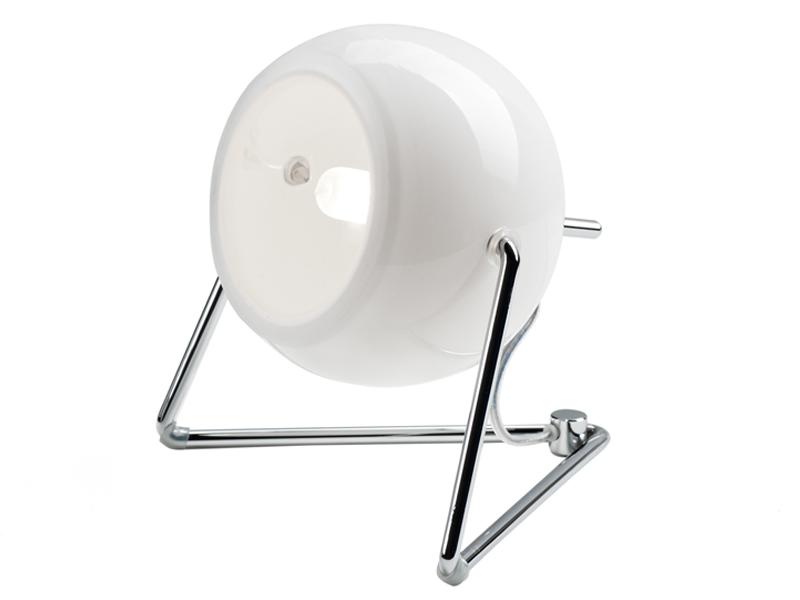 Adjustable chrome plated table lamp | Beluga White by Fabbian