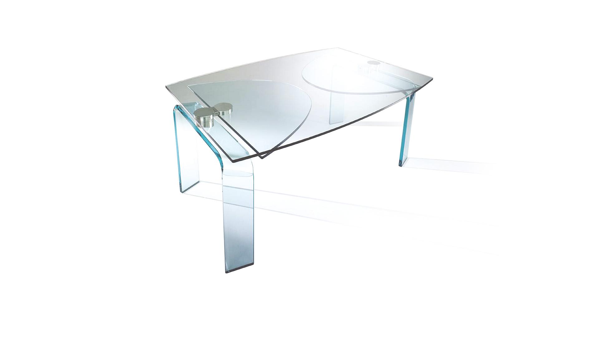 Oval glass dining table | Policleto by Reflex