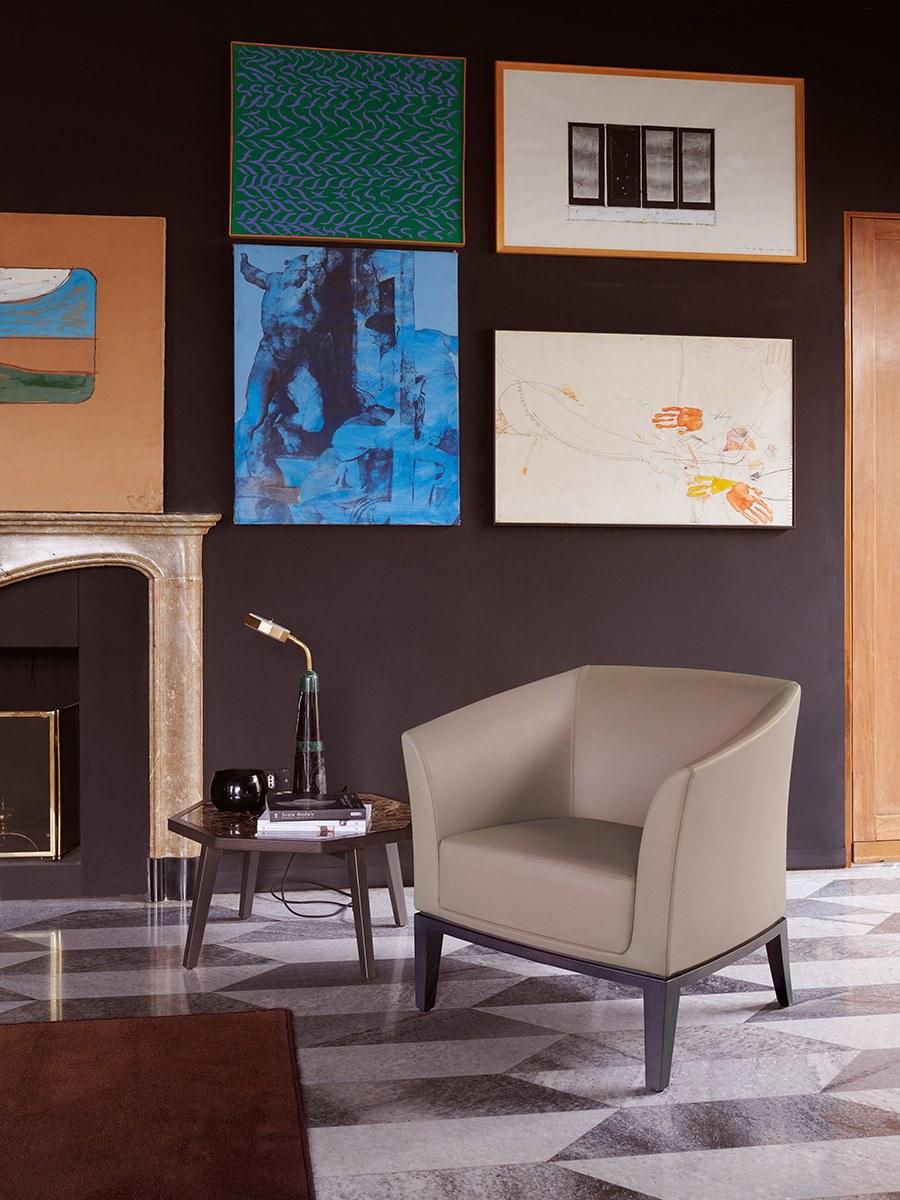 Eco-leather armchair with armrests | Venus by Potocco