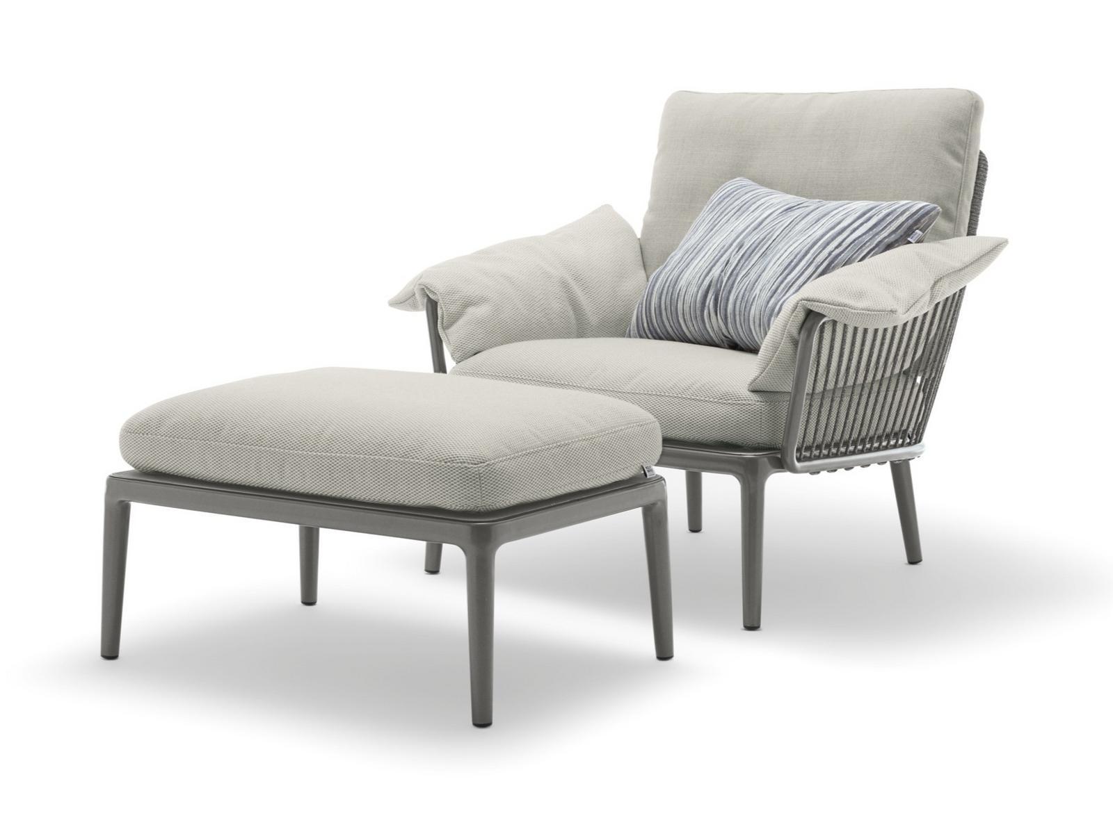 Fabric and aluminium garden armchair with armrests | 271 Yoko by Rolf Benz