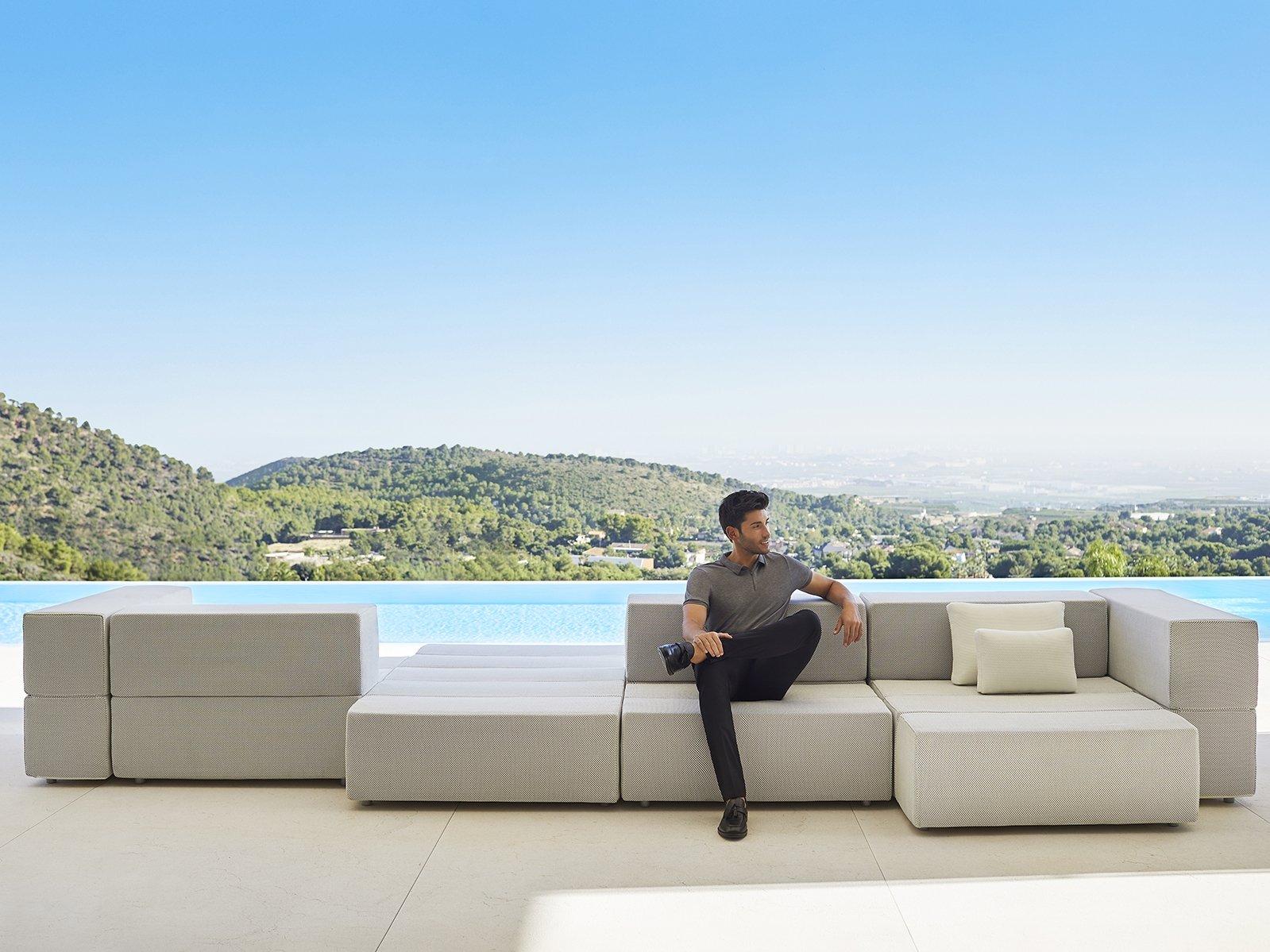 Sectional fabric garden sofa | Tablet by Vondom