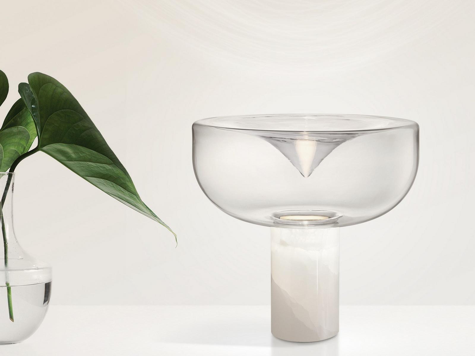 LED blown glass table lamp | Aella Mini T by Leucos