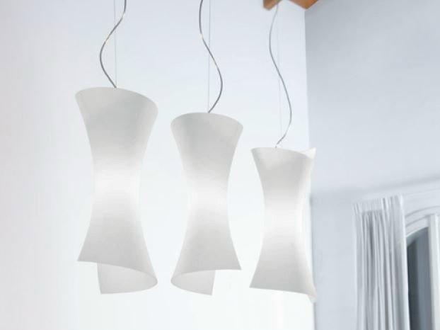 Blown glass pendant lamp | Twister by Panzeri