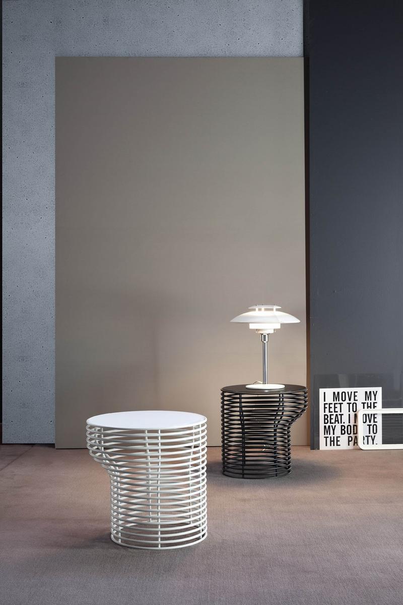 Round glass and steel coffee table | Orion by Bonaldo