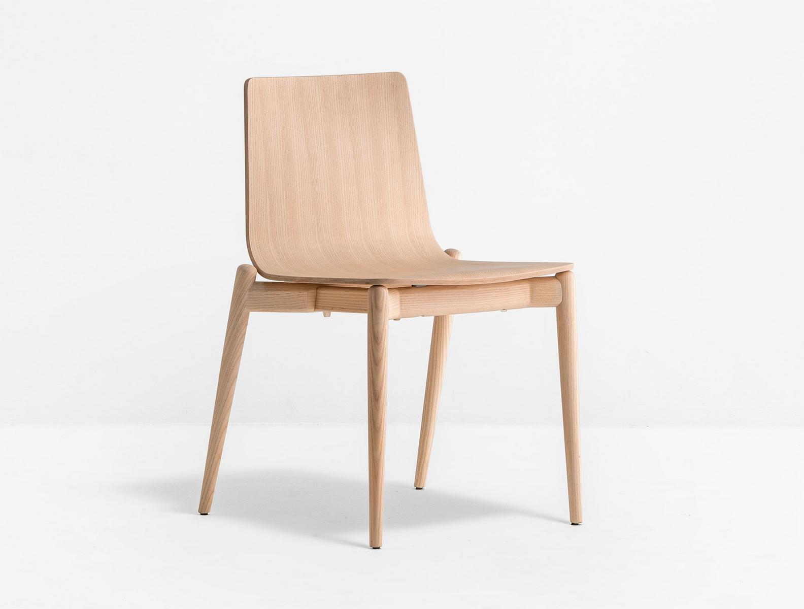 Stackable wooden chair | Malmö 390 by Pedrali