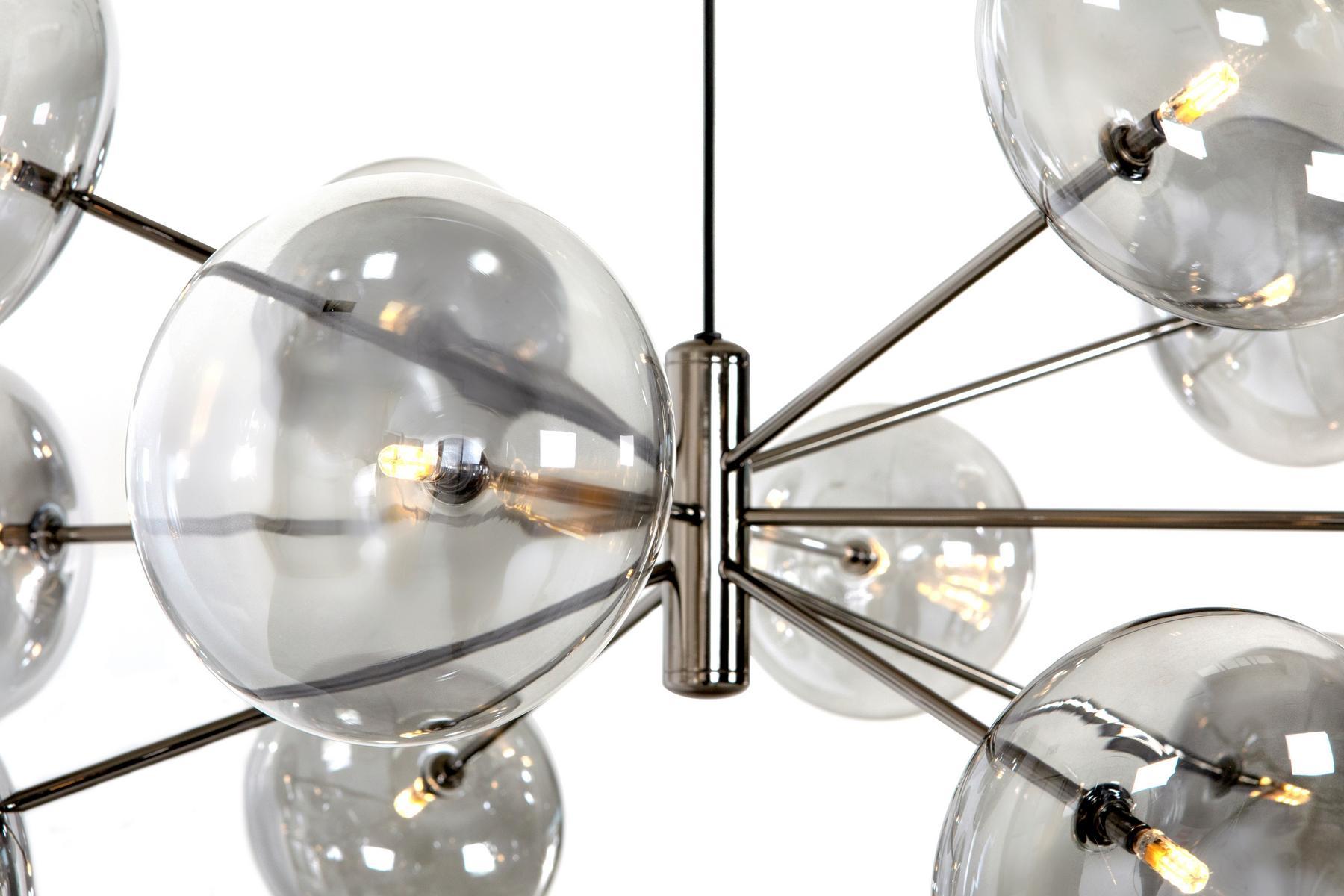 Pendant lamp in crystal and metal | Breath by Tonin Casa