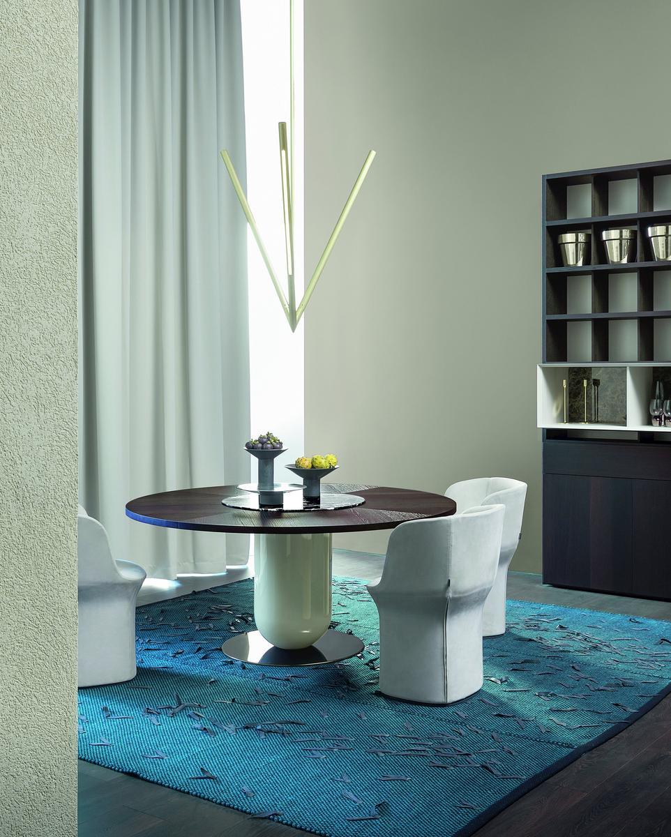 Wooden table with Lazy Susan | Ettore by Pianca