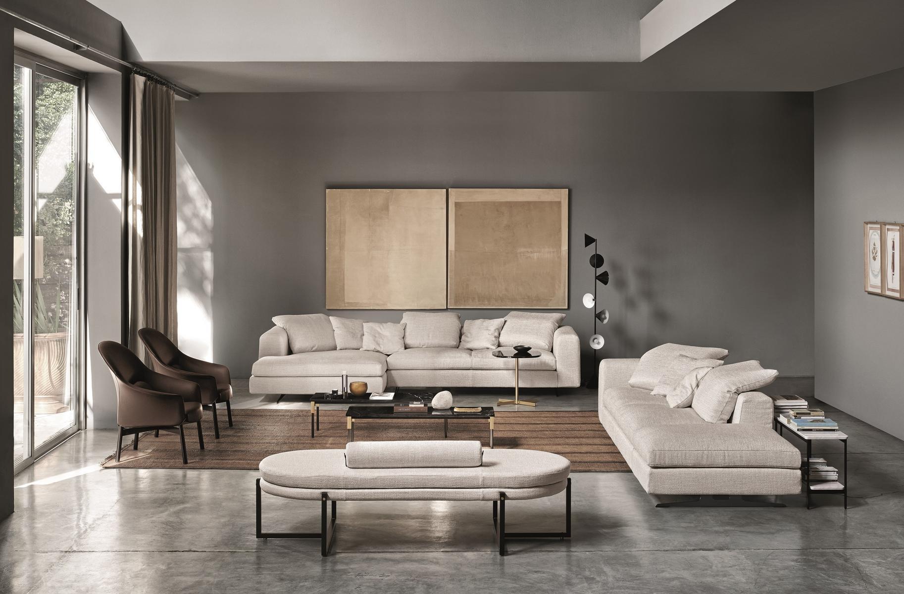 Sectional fabric sofa | Lee System by Arflex