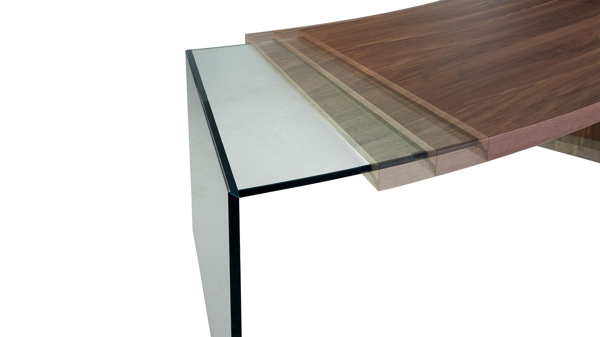 Wood and glass writing desk | Pegaso by Reflex